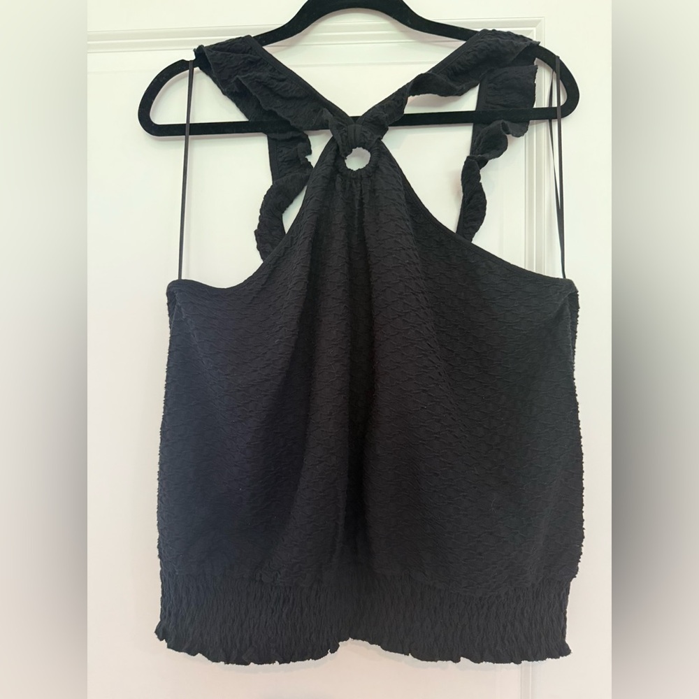Anthropologie Black Textured Tank Top